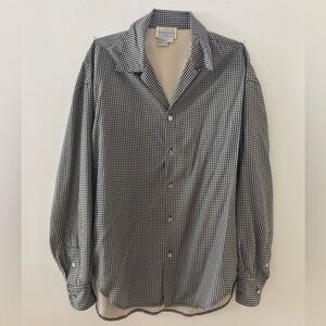 Vintage Silk Check Blouse, Sz Small
